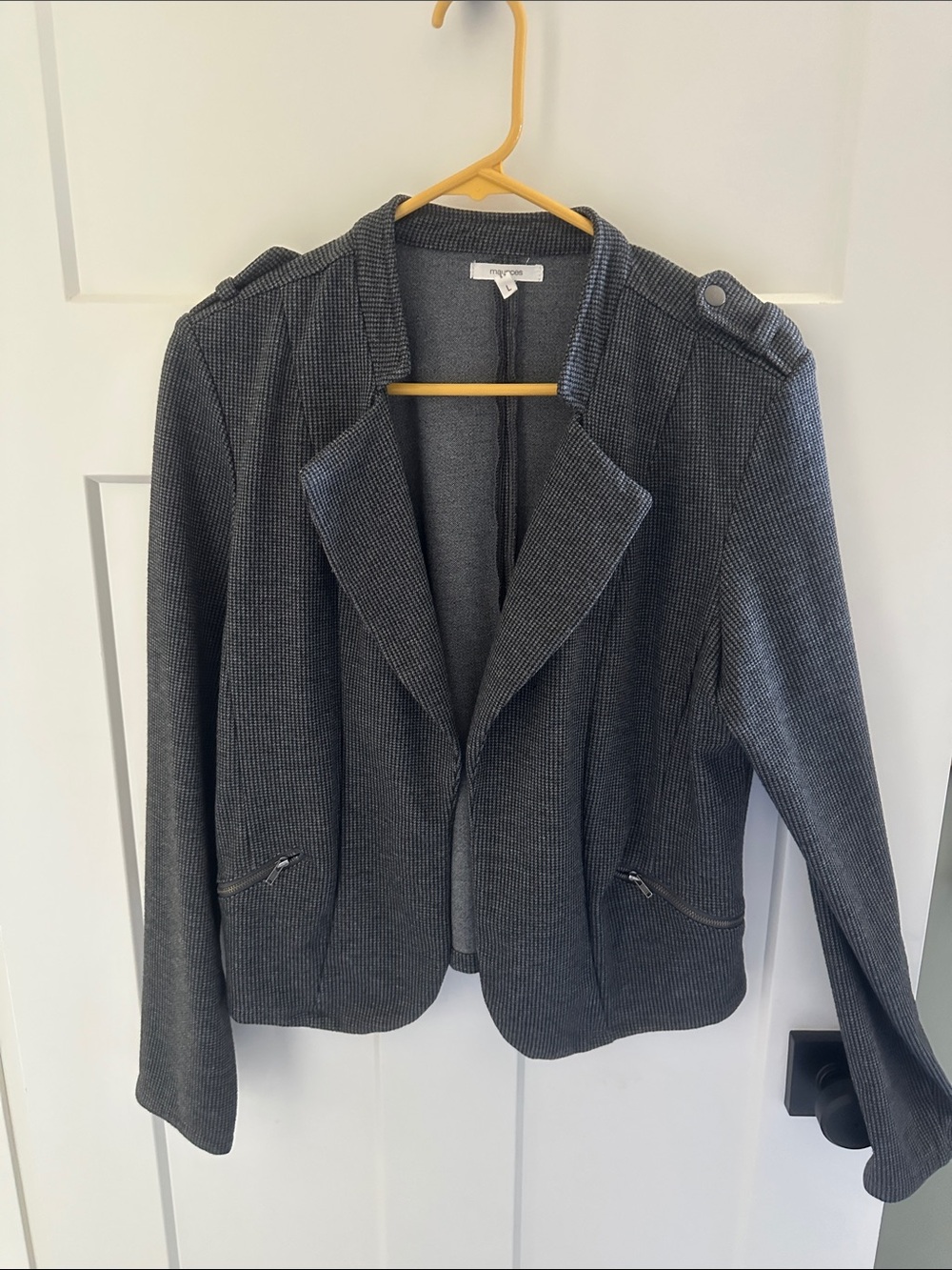 Maurices Charcoal Gray Ribbed Knit Blazer